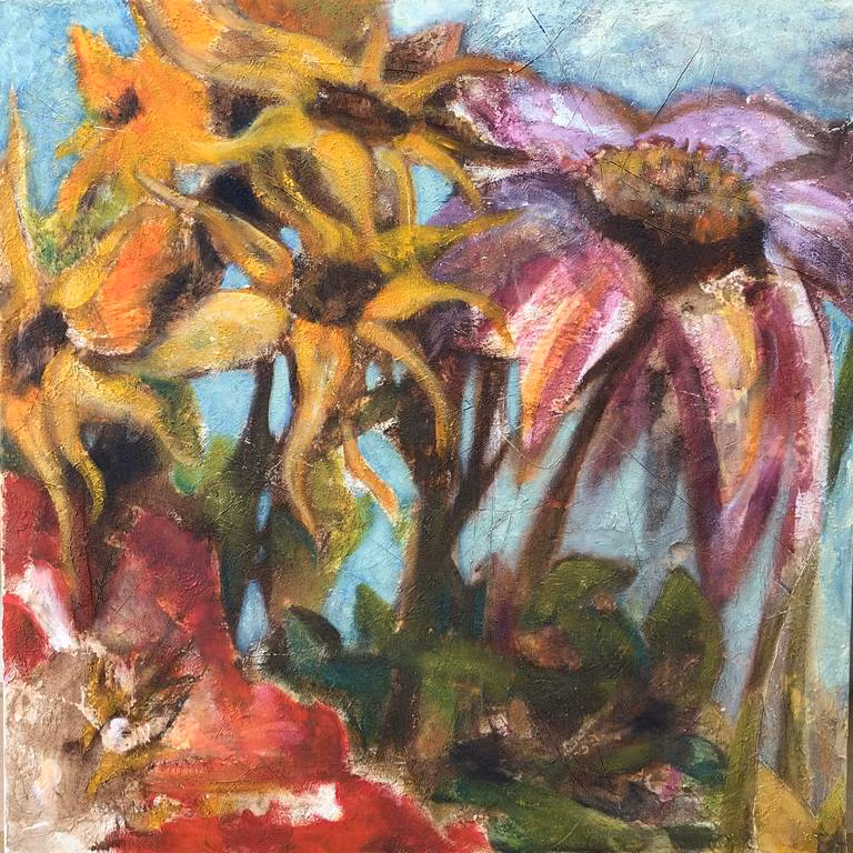 Herbstblumen - Acryl au Leinwand 80x80 cm 2019