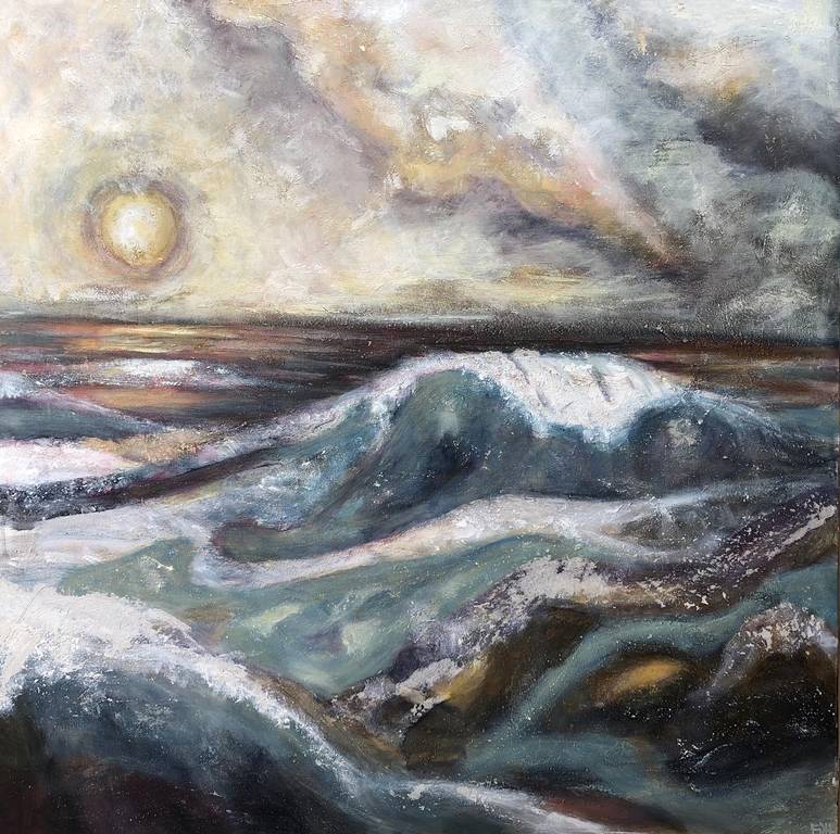 “Die Welle” Acryl auf Leinwand 80 x 80 cm 2019 “Die Welle” Acryl auf Leinwand 80 x 80 cm 2019